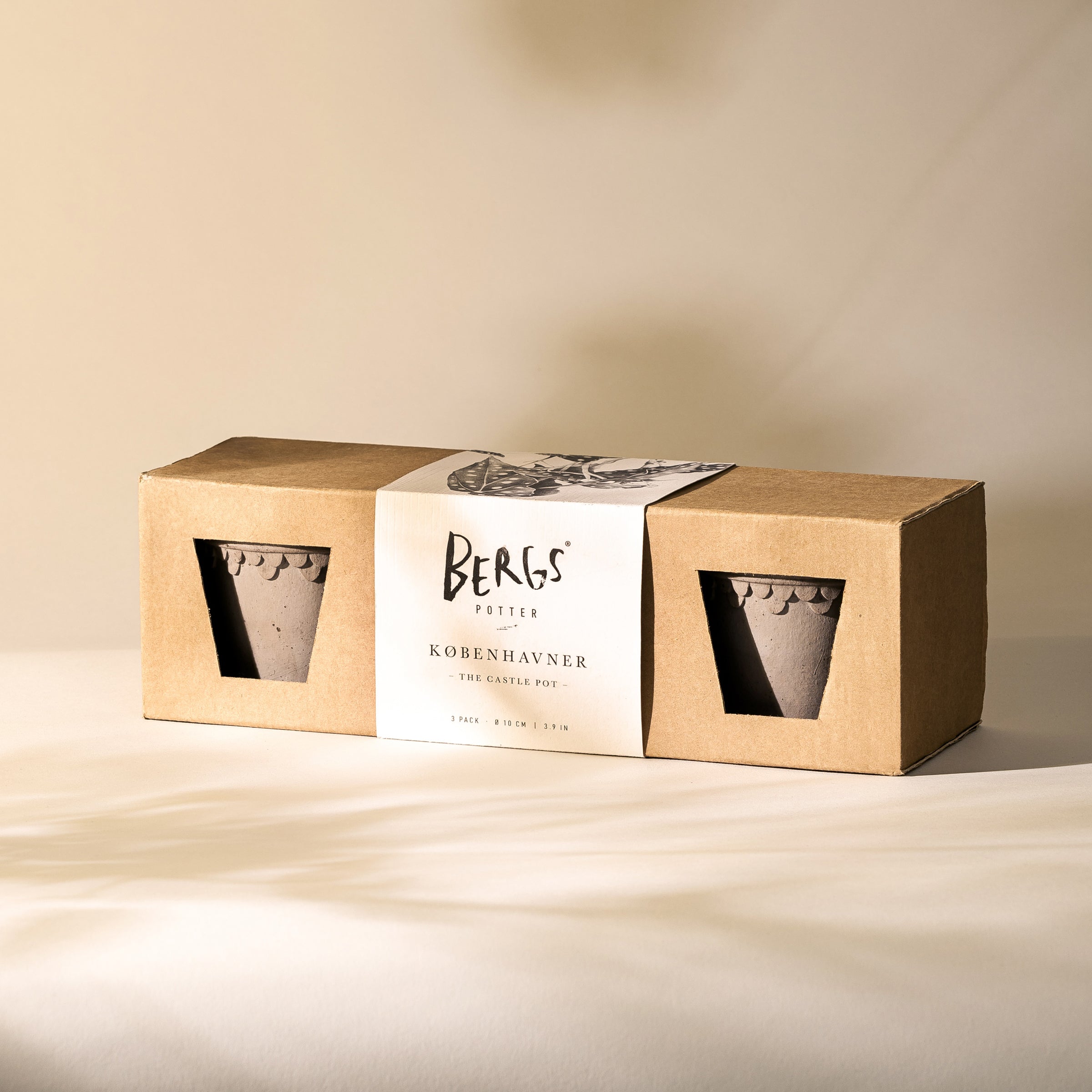 Kobenhavner Raw Nordic Grey 10cm Terracotta Pots, Set of 3